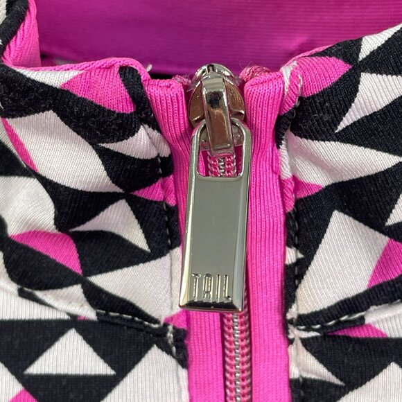 Tail Womens Medium Geometric Half Zip Golf Shirt Short Sleeve Activewear Top - Picture 9 of 10